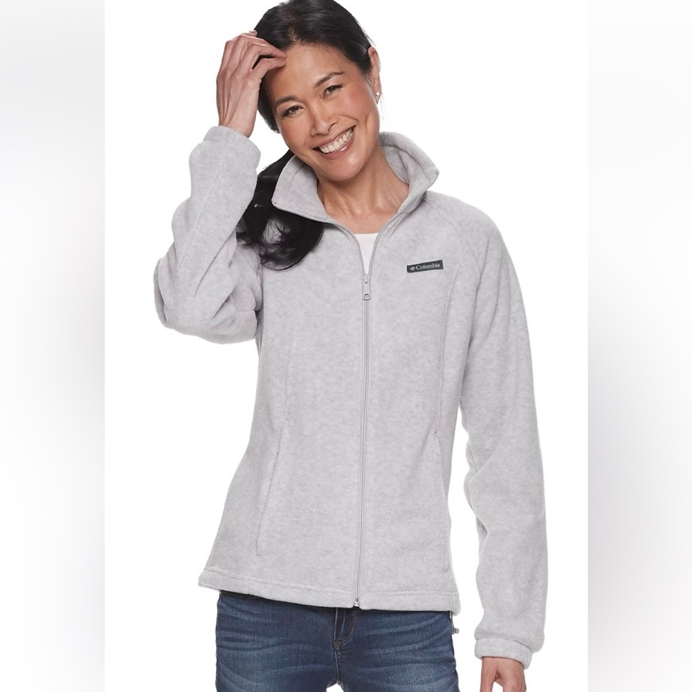 Women's Columbia Benton Springs Zip-Front Fleece Jacket in heather gray